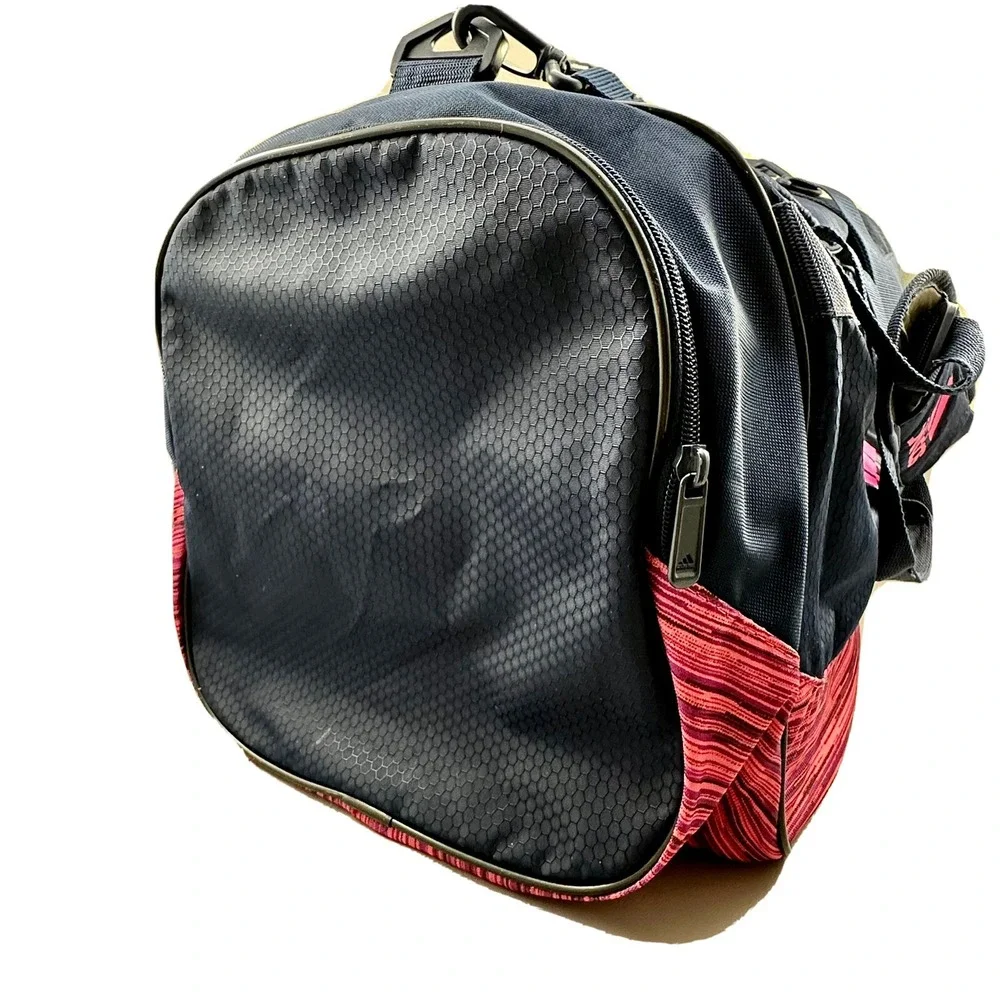 Adidas Defender II Duffel Bag Small Gym Sports Travel Carry On Navy Blue Pink